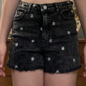 Black shorts with flowers